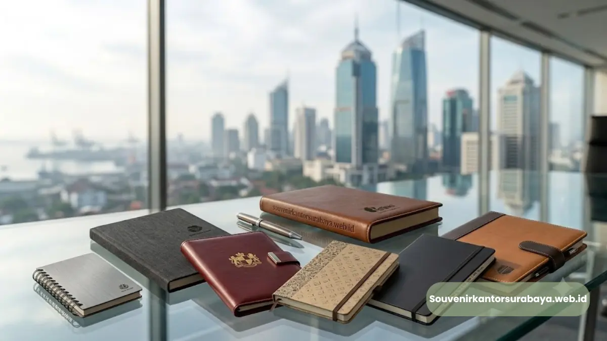 Buku Agenda Kulit Asli Eksekutif Surabaya untuk Souvenir Kantor Premium