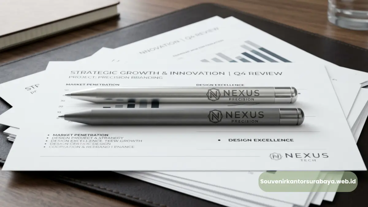 Hasil cetak logo pulpen metal stylus korporat