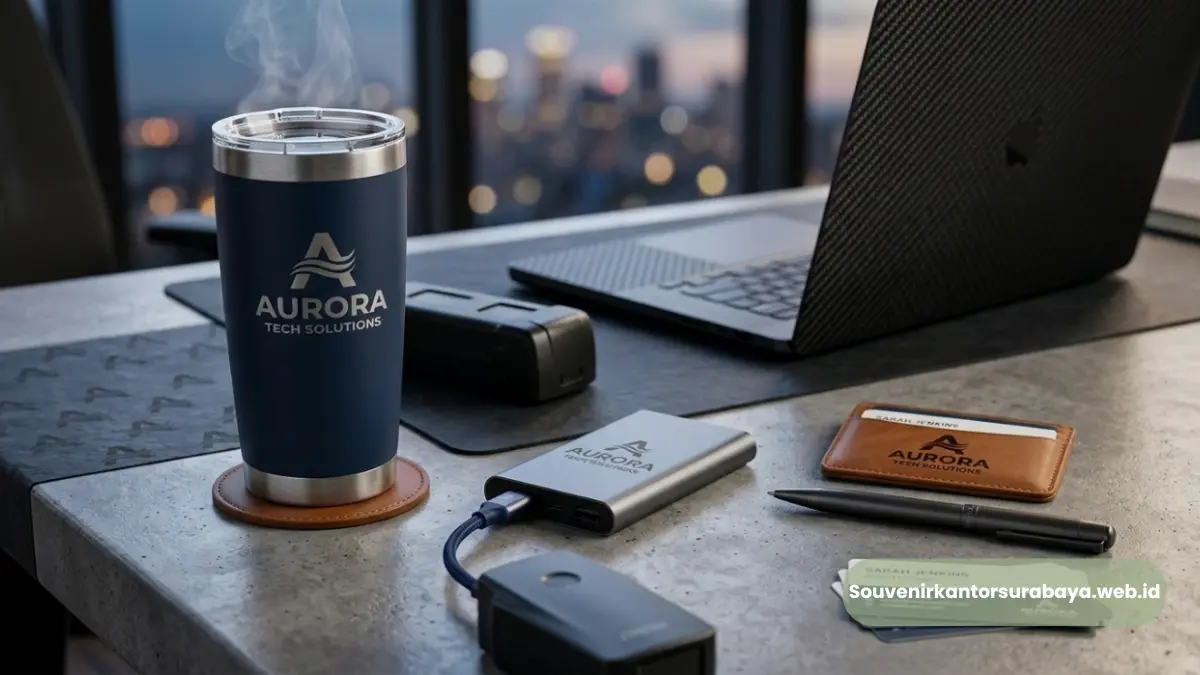 Souvenir Kantor Surabaya Custom Logo Set